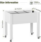 Raised Garden Bed with Wheels, Resin Elevated Planter Box, White - Image 3