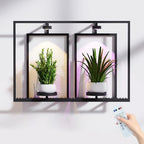 Shineled Metal Wall Planters, Wall Decor Plants with Light, Hanging Plant Shelves for Large Pots, Sturdy Wall Plant Holder for Living Room (1PK-2 Picture Frame) by Shineled
