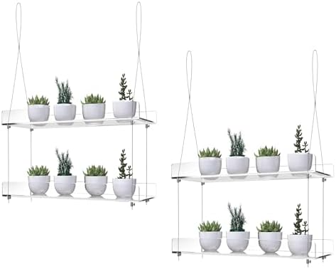2-Pack Adjustable Clear Acrylic Plant Stands for Windows by ZerzSemp