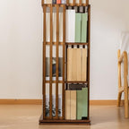 SOBIBO Bamboo Rotating Bookshelf Tower, 360° Spinning Bookcase, 6-Tier Narrow Floor Standing Storage Rack for Corner, Office, Room (Walnut) - Image 6