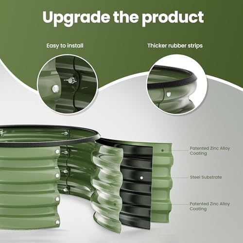 ZXZYHFTY Round Raised Garden Bed Set, 1 Pack, 2 x 2 x 1 Ft, Green - Image 4