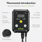 BN-LINK Reptile Thermostat Controller and 2 Pack Heat Mat for Seed Germination, Reptiles and Brewing Breeding Incubation Greenhouse - Image 5