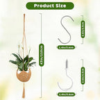 VZZNN 6 Pack Hand-Woven Macrame Plant Hanger - Hanging Plant Holder with 12 Hooks for Indoor Green Plant Hanging and Bohemian Style Home Decor (Brown) - Image 2