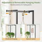 LASZOLA Hanging Plant Stand Shelf Indoor Tall, Corner 2 Tier Black 61 In - Image 3