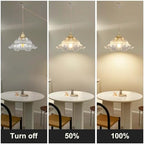 Plug in Pendant Light Fixtures,Hanging Light Fixture Flower Transparent Glass Pendant Light 11 inch E26 Pendant Lighting for Kitchen Island, Bedroom, Dining Room, Living Room - Image 5