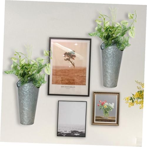2pcs Iron Wall Mounted Flower Pots for Indoor Outdoor Garden, Galvanized Metal Round Hanging Planters, Home Patio Plant Holders Organizer - Image 6