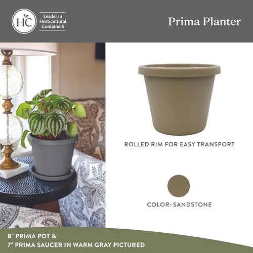 The HC Companies Prima Round Planter Pot, 24 Inch, Sandstone, 2-Pack - Image 2
