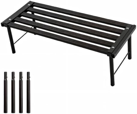 Metal Plant Stand, Rust-proof Aluminum Flower Pot Stand, Heavy Duty Planter Display Shelving for Patio Balcony Garden Living Room Decorative (Black, 23.6 Inch) by Unknown