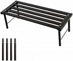 Metal Plant Stand, Rust-proof Aluminum Flower Pot Stand, Heavy Duty Planter Display Shelving for Patio Balcony Garden Living Room Decorative (Black, 23.6 Inch) by Unknown