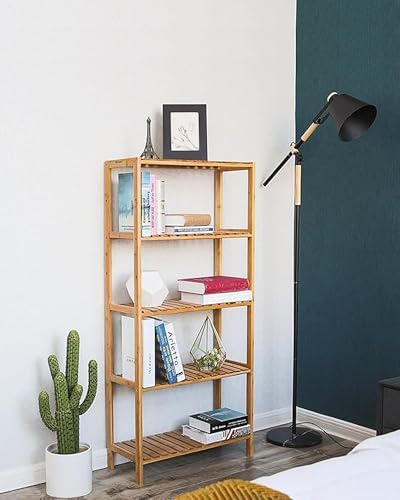 SONGMICS 5-Tier Bamboo Shelf, Freestanding Bathroom Storage Rack - Image 2