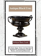 Serene Spaces Living Antique Black Trophy Urn, French Country Vase, Metal Urn Planter for Event Centerpieces, Wedding, Parties, Floral Arrangements, Champagne Cooler, Measures 10" Diameter & 8.5" Tall - Image 6
