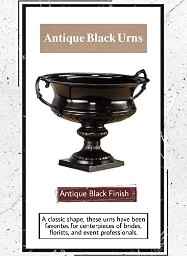 Serene Spaces Living Antique Black Trophy Urn, French Country Vase, Metal Urn Planter for Event Centerpieces, Wedding, Parties, Floral Arrangements, Champagne Cooler, Measures 10" Diameter & 8.5" Tall - Image 6