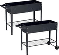 Elevate 2Pcs 32" Tall Raised Garden Bed with Wheel,Planter Box for Backyard,Outdoor Garden, Patio, Balcony, 400lb Capacity,Grey by ChuangshuoGuard