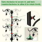 Rotating Window Plant Hanger Indoor and Outdoor, 4-Tier Wall Planters for Indoor Plants, Heavy-Duty Swivel Hanging Bracket, Hanging Plant Holder for Flower, Lamp, Bird Feeder and Wind Chime(Black) - Image 2