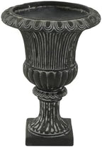 Christopher Knight Home Kyra 24.02" H Classical Urn Planters Set of 2, MGO Round Outdoor Flower Pots, Weather-Resistant Outdoor Planter for Backyard, Fluted Relief Pedestal Planter Pot, Antique Black - Image 4