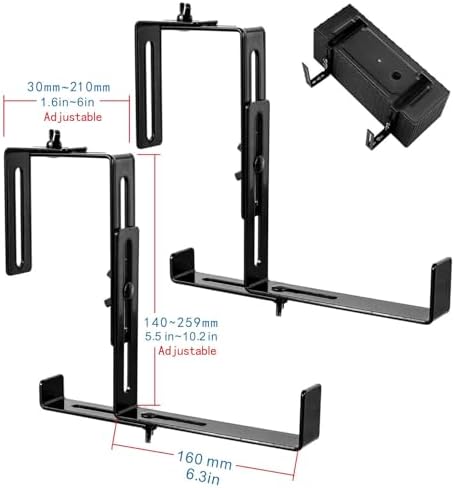 Leinuosen 12 Pcs Adjustable Window Boxes Brackets Planter Box Bracket Heavy Duty Deck Railing Hanging Flower Stand for Windowsill Garden Fence Balcony (Black) - Image 2