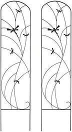 Sunnydaze 56" Black Metal Garden Trellis for Climbing Plants, 2-Pack by SunnydazeDecor
