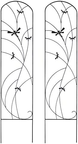 Sunnydaze 56" Black Metal Garden Trellis for Climbing Plants, 2-Pack by SunnydazeDecor