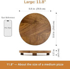 Round 11.8" Acacia Wood Decorative Tray - Image 3