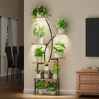 JUSTOGO Plant Stand Indoor with Grow Lights, 8 Tiered Tall Plant Shelf for Indoor Plants Multiple, 65" Large Corner Plant Stands, Metal Flower Holder Display Plant Rack for Living Room, Home, Patio - Image 6