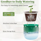 Halatool 2 Pack Self-Watering Hanging Planters for Indoor Plants, 6.5" & 8.3" Outdoor Flower Pots with Drainage Holes, Visible Water Level Indicator for Wall, Garden, Home Decor (Peacock Green) - Image 4