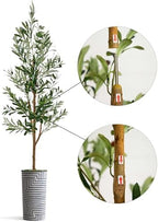 Artificial Tree in Modern Geometric Pattern Planter, Fake Olive Silk Tree for Indoor and Outdoor Home Decoration - 68" Overall Tall (Plant Pot Plus Tree) - Image 6
