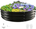 Durable Round Galvanized Steel Raised Garden Bed for Planting,Round Galvanized Steel Fire Ring/Fir Pit for Outdoor- 5×5×1FT,0.8MM Thick(Black, 60 ins Diameter x 12 ins high) by zbzbml