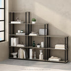 Furinno Turn-N-Tube Book Shelf, 5-Tier Bookshelf, Bookcase with Multipurpose Compact Display Rack, 11.6 x 23.6 x 57.4, for Living Room, Bedroom, Home Office, French Oak/Black - Image 2