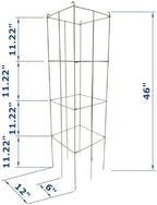 46" Height 12" Width 2PCS Green Square Folding Tomato Cage,Plant Support Stake Tower - Image 4