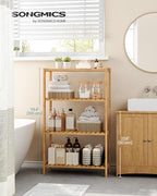 SONGMICS 4-Tier Bamboo Shelf, Freestanding Bathroom Storage Rack - Image 3
