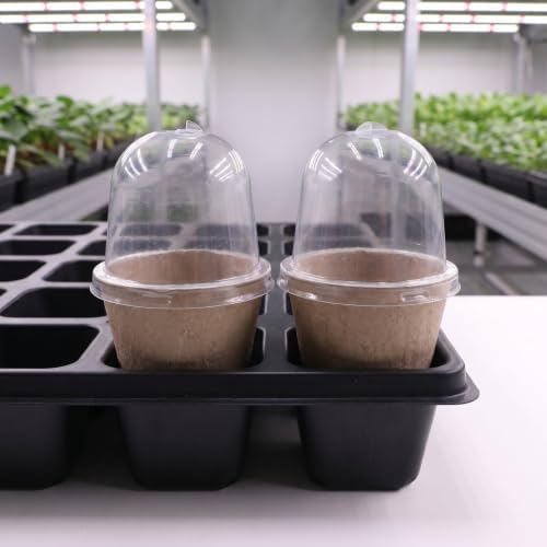 Luxshiny 20 Sets Seedling Pulp Cups with Humidity Dome, 8cm Nursery Pots - Image 5