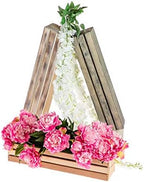 20" Rectangular Rustic Wood Planter with Plastic Liner l Rustic Whitewash l Wine Crate Style, Home and Wedding Decorations, Garden Ornaments (20x4 Wine Crate Set of 2, Whitewash) - Image 7
