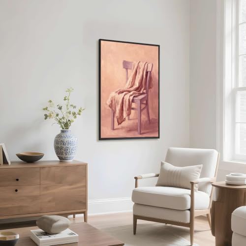 Minimalist Chair with Draped Fabric Black Framed Wall Art Print - Image 6