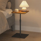 TUTOTAK Tall Side Table, Wide Top End Table, Adjustable Height Drink Table - Image 2