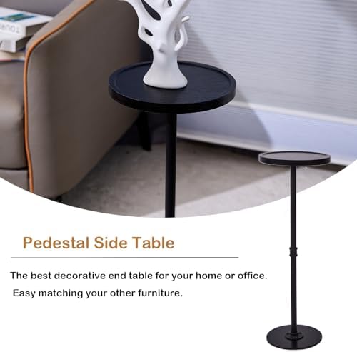 Round Small Side Table, Tiny Drink Table for Small Spaces, Black - Image 4