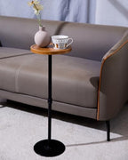 Round Small Side Table, Tiny Drink Table for Small Spaces, Brown - Image 7