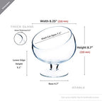 WGV Slant Cut Bowl Glass Vase Bulk with Stand, Width 8.25", Height 8.75", Clear Planter Terrarium, Candy Dish, Fruit Jar for Wedding Party Event, Home Office Decor, 4 Pieces - Image 2