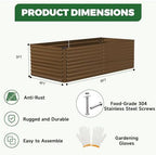 NAVINE 8x4x3ft Outdoor Metal Raised Garden Bed, Metal Planter Box, 2-Pack - Image 2