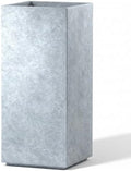 Kante Small Column Square Blue Gray Concrete Planter 19.9" H, Outdoor by Unknown