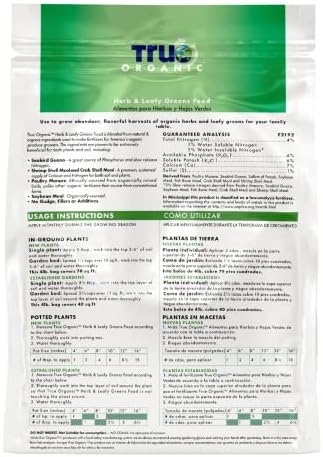 True Organic Herb & Leafy Greens Food – Organic Fertilizer for Abundant Herbs and Greens – 4lb Bag Covers 70 Sq. Ft., 4 lbs (Pack of 6) - Image 5