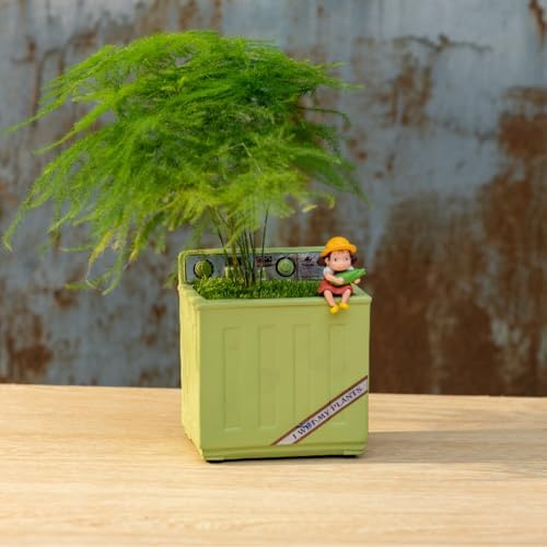 Creative Succulent Resin Flower Pots, 2 Pack Washinghine Resin Plant Pot, Retro Planting Pots Ornaments, Outdoor Indoor Small Resin Plant Pots for Front Porch or Garden Decor - Image 4