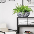 Flower Pots Spiral Textured Fiberglass Planter with Drainage Hole for Home Office Windows - Image 4