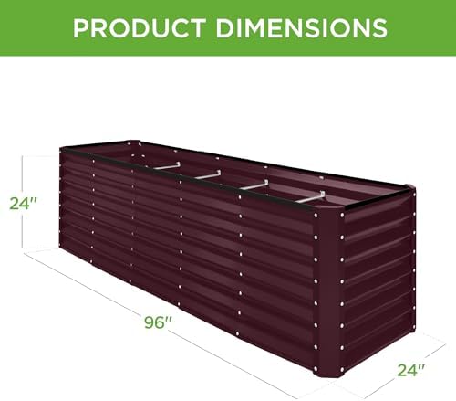 Best Choice Products 8x2x2ft Raised Outdoor Metal Garden Bed, Deep Root Box Planter for Vegetables, Flowers, Herbs, 240 Gallon Capacity, 100% Non Toxic Materials - Burgundy - Image 3