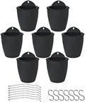 HOSTIC 7 Packs Lazy Flower Pots Shelf Water Planter Pot of Walls Self Watering Flowerpot with Hooks Suitable for Indoor and Outdoor Black by HOSTIC