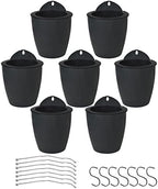 HOSTIC 7 Packs Lazy Flower Pots Shelf Water Planter Pot of Walls Self Watering Flowerpot with Hooks Suitable for Indoor and Outdoor Black by HOSTIC