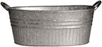 Headwind Decorative Planter - Oval Galvanized Tubs Planter with Handles – 16.5 Inch Lightweight Steel Indoor Oval Plant Pot with Drainage Holes – Large Galvanized Tub Flower Bucket – Outdoor Planter by Headwind