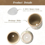 SURE YUESI Ceramic Plant Pots Set of 2, 4.7 & 5.7 Inch Vintage Indoor Planters with Drainage Hole, Farmhouse Ceramic Flower Pots for Indoor Plants, Rustic Cottage Decor for Home Kitchen Garden, Green - Image 4