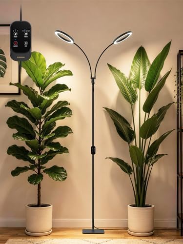 48W Grow Lights for Indoor Plants, Full Spectrum LED Plant Light with Stand by GLOWRIUM
