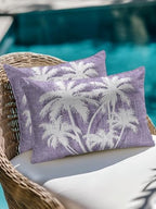 Coastal Palm Tree 12x20 Waterproof Outdoor Lumbar Pillow with Insert, Tropical Plants Botanical Vintage Purple Patio Cushion Pillows for Outdoor Sofa Bench Porch Balcony Furniture, 1 Pack - Image 4