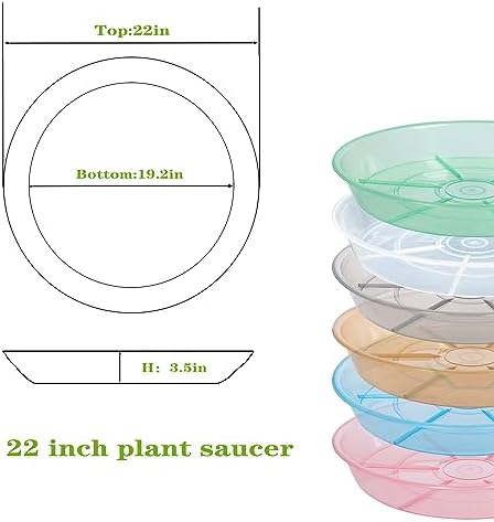 2 Pack Plant Saucer Drip Tray 22 inch, Large Heavy Sturdy Plastic Planter Flower Pot Saucers for Indoor Outdoor Garden, Plant Water Drip Trays for pots (22" 2Pack, Clear) - Image 2